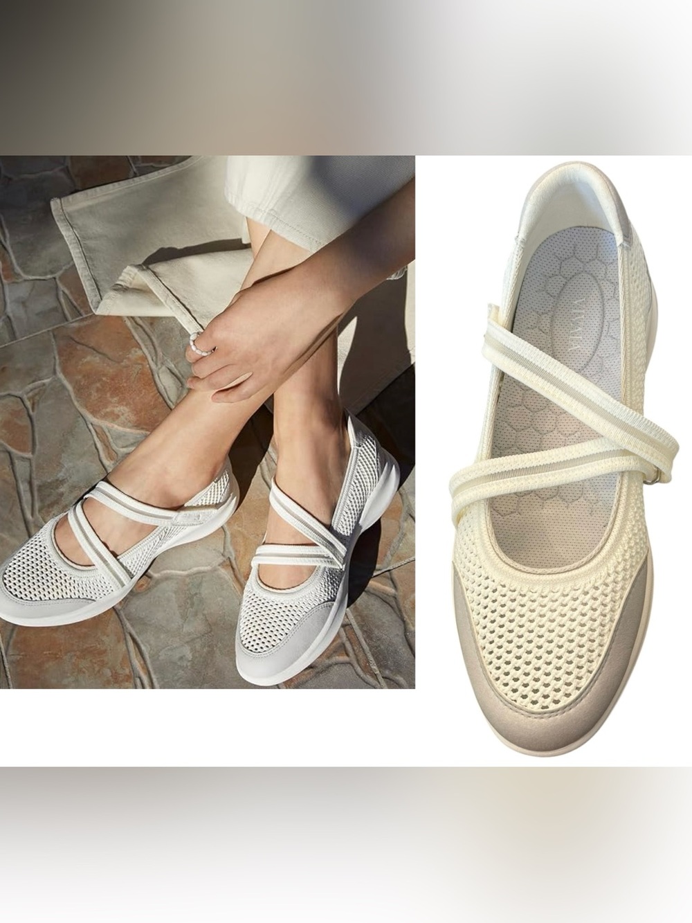 VIVAIA Isabeli Women's Mary Jane Sneaker Flats Mesh Arch Support Comfort Size 9